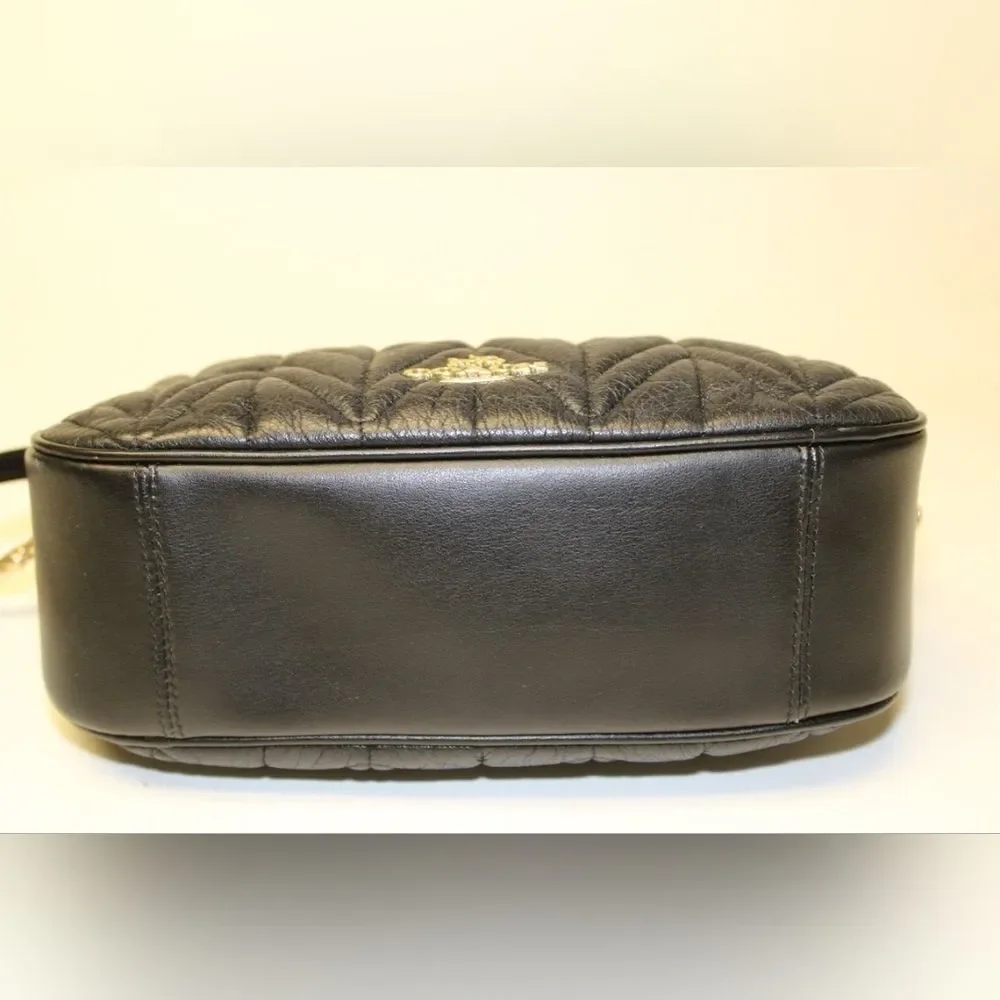 Coach Isla Quilted Leather Chain Crossbody Satchel Bag Purse